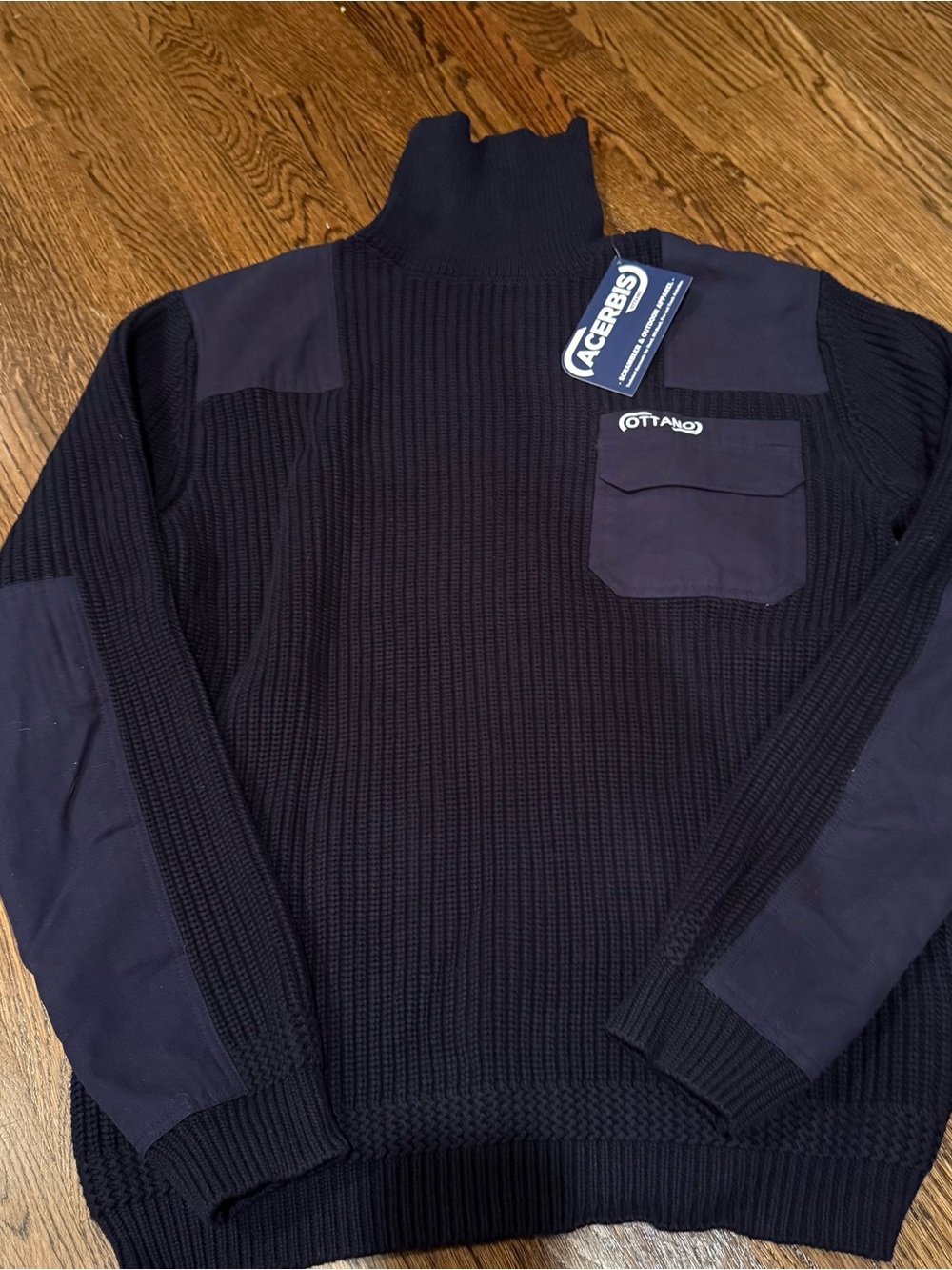Acerbis Ottano XL Motorcycle Scrambler Outdoor Turtleneck Sweater Navy NWT